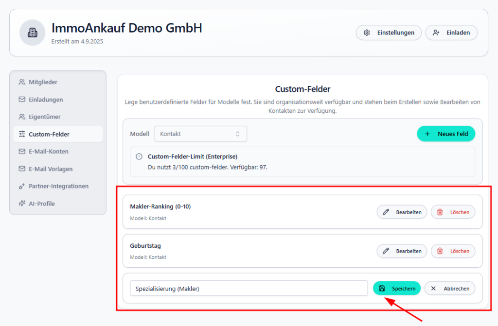 Screenshot 5: Edit Custom Field