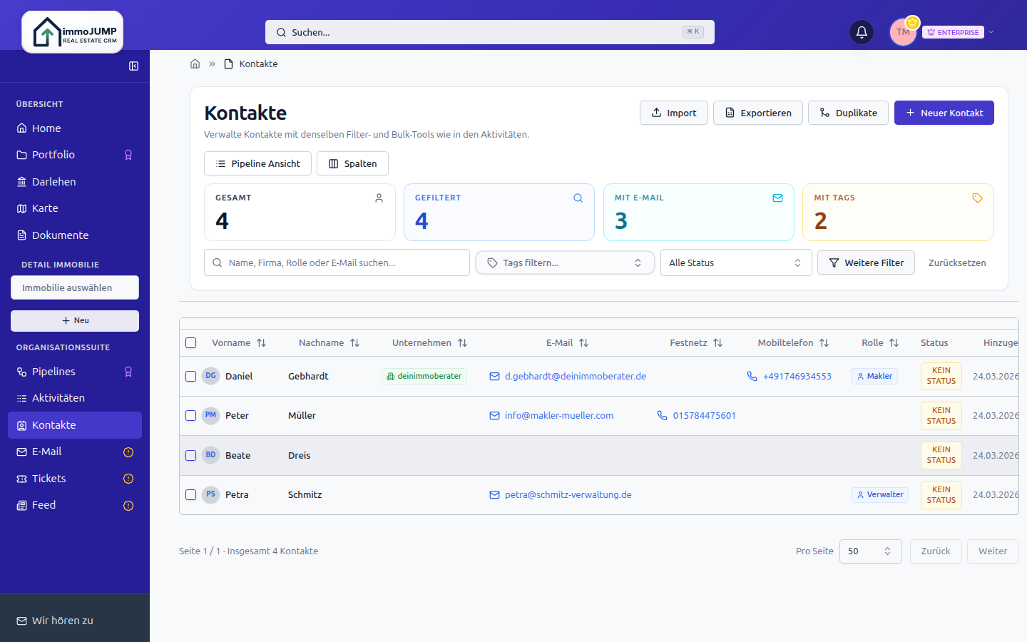 ImmoJUMP Kontakte